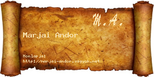 Marjai Andor névjegykártya